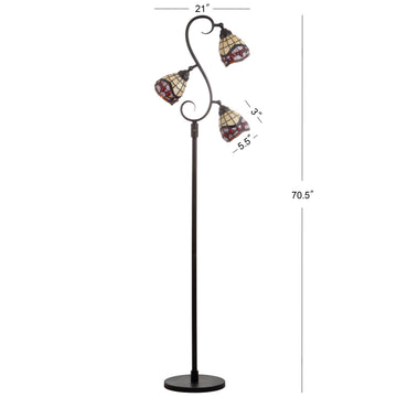 Walker Tiffany-Style 70.5" Multi-Light LED Floor Lamp - JONATHAN Y